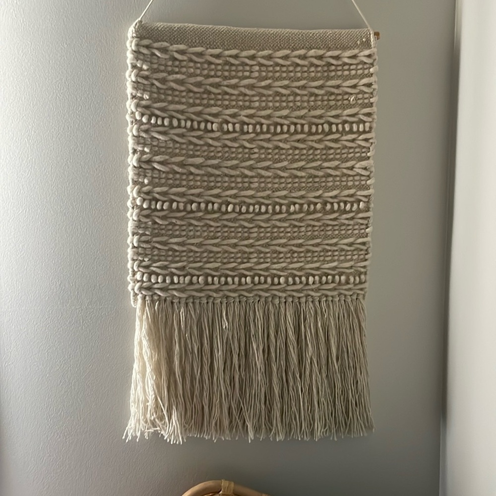 cream colored UGG yarn tapestry for wall